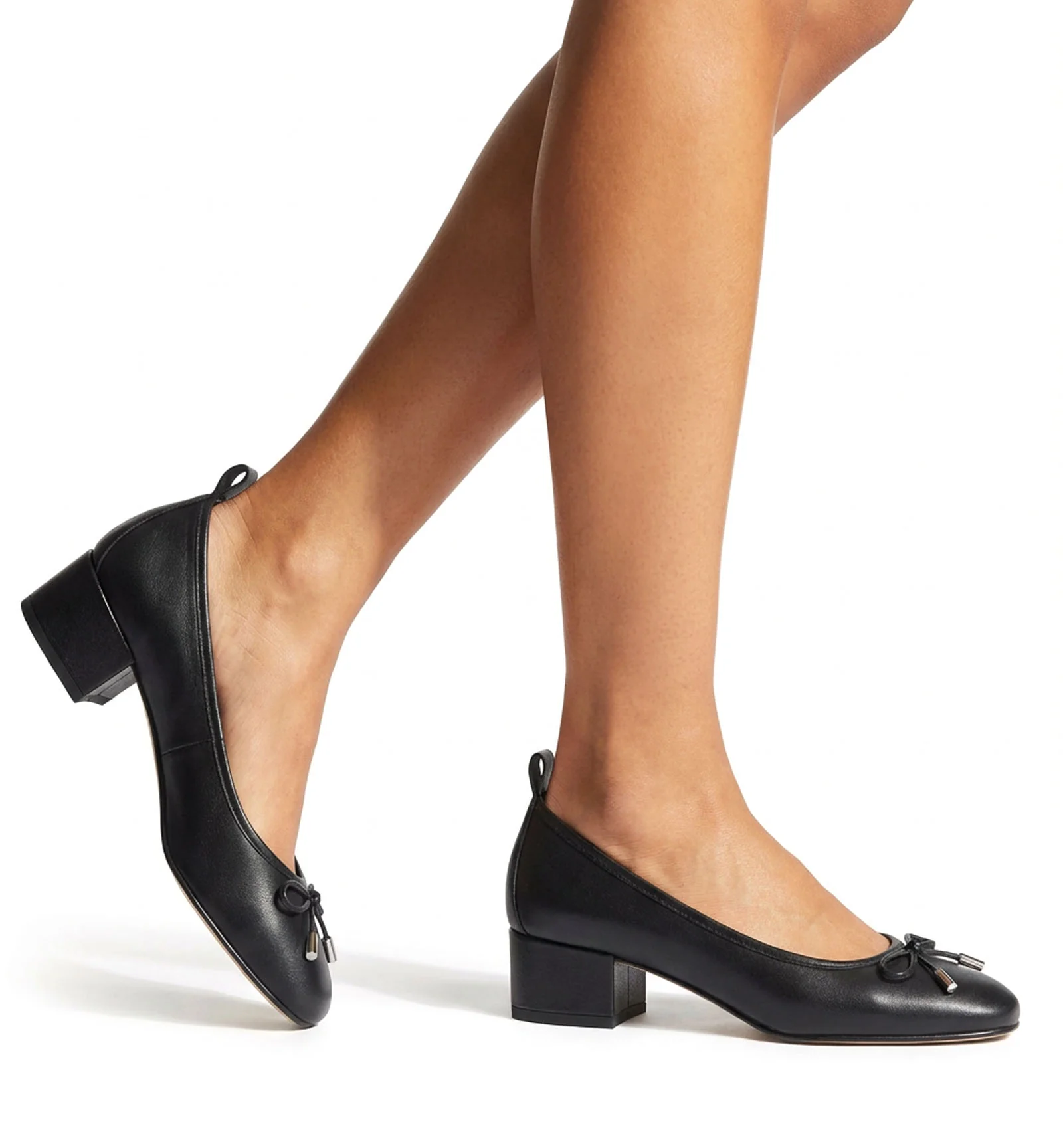 AMIE LEATHER HEELED BALLERINA - Image 13