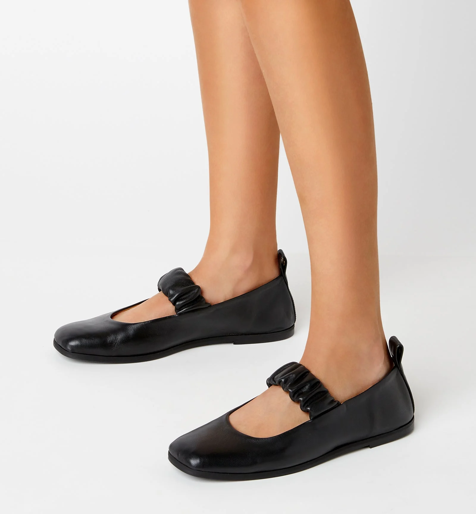 GREY LEATHER MARY JANE FLAT - Image 6