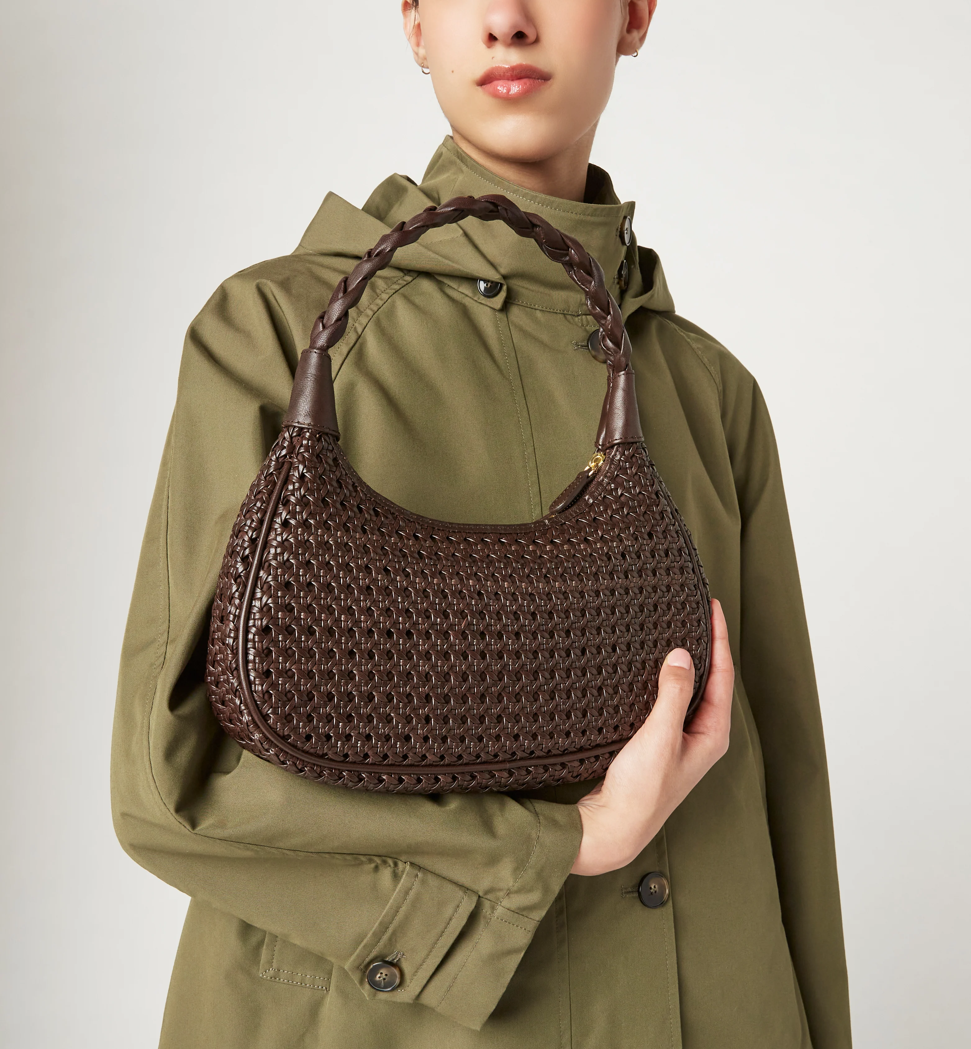 PATTI WOVEN LEATHER SHOULDER BAG - Image 5