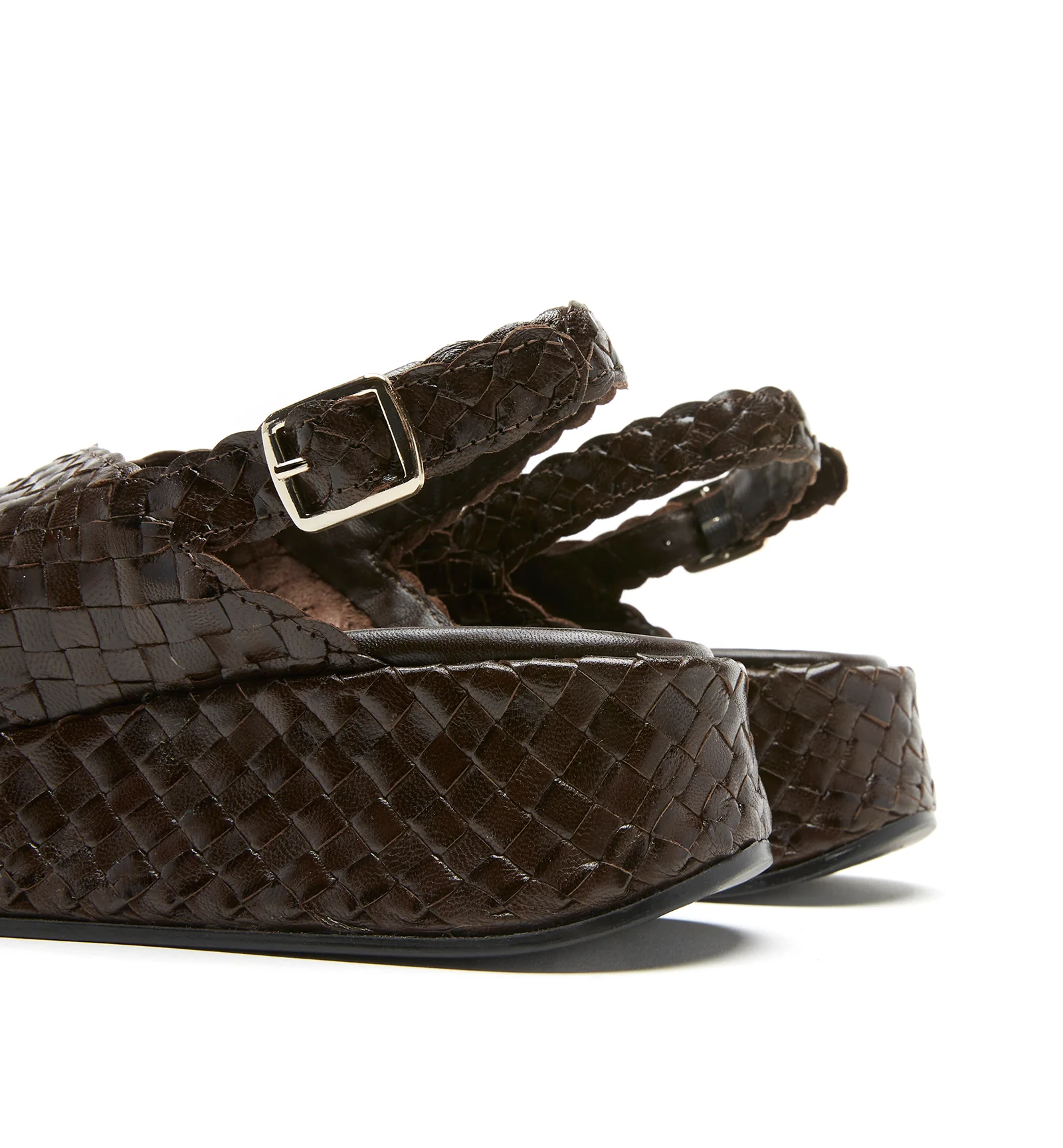 PAULETTE WOVEN LEATHER WEDGE SANDAL - Image 4