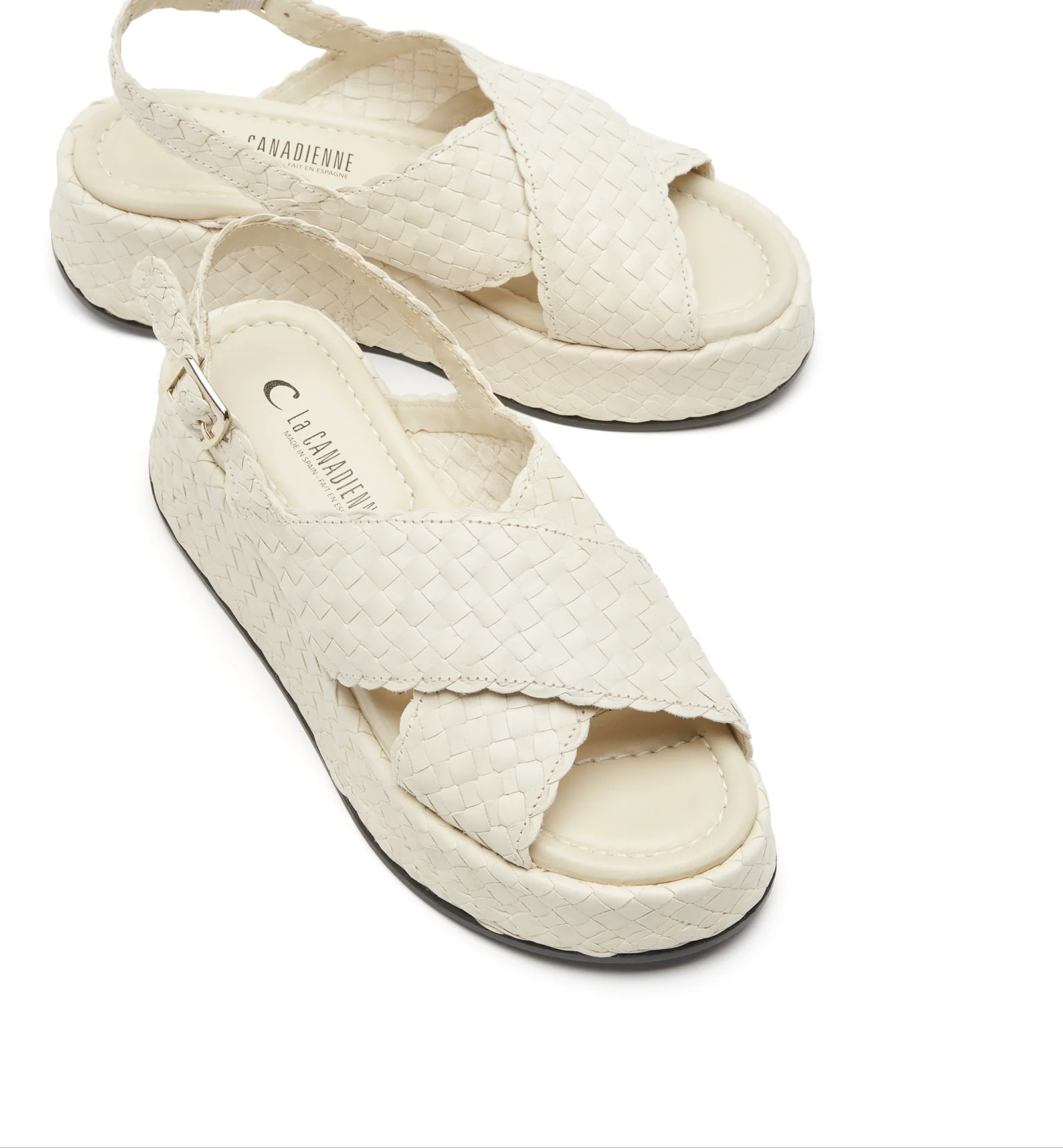 PAULETTE WOVEN LEATHER WEDGE SANDAL - Image 9