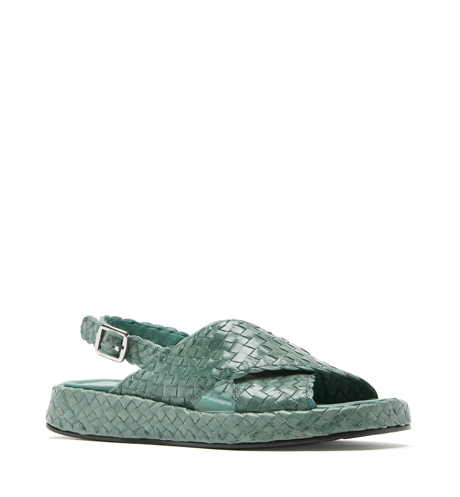 PEDRA WOVEN LEATHER SANDAL - Image 2