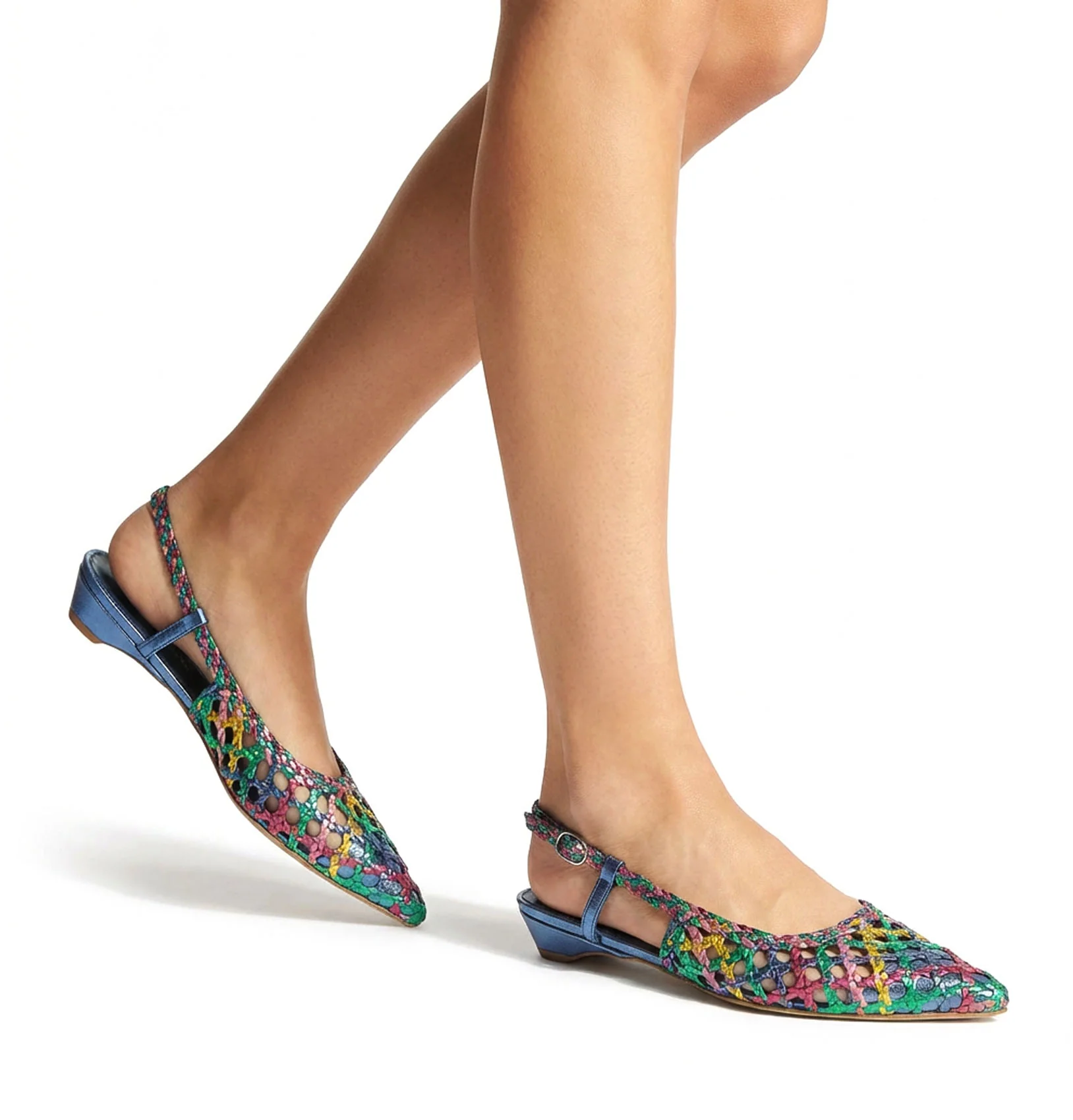 PLAYS SLINGBACK WOVEN LEATHER FLAT - Image 6