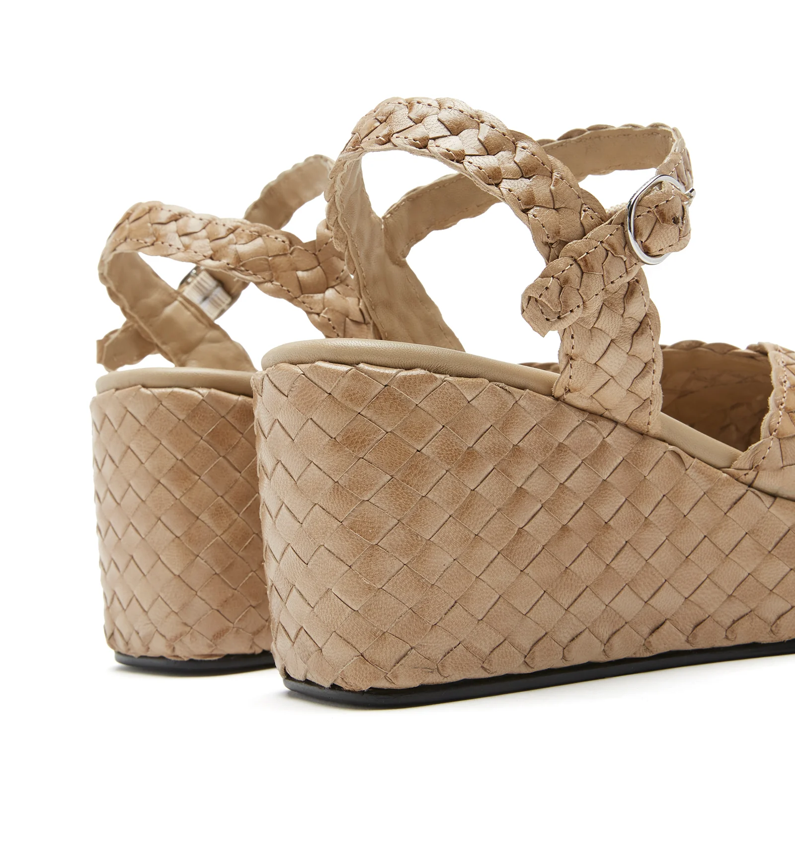 PRIYA WOVEN LEATHER WEDGE SANDAL - Image 4