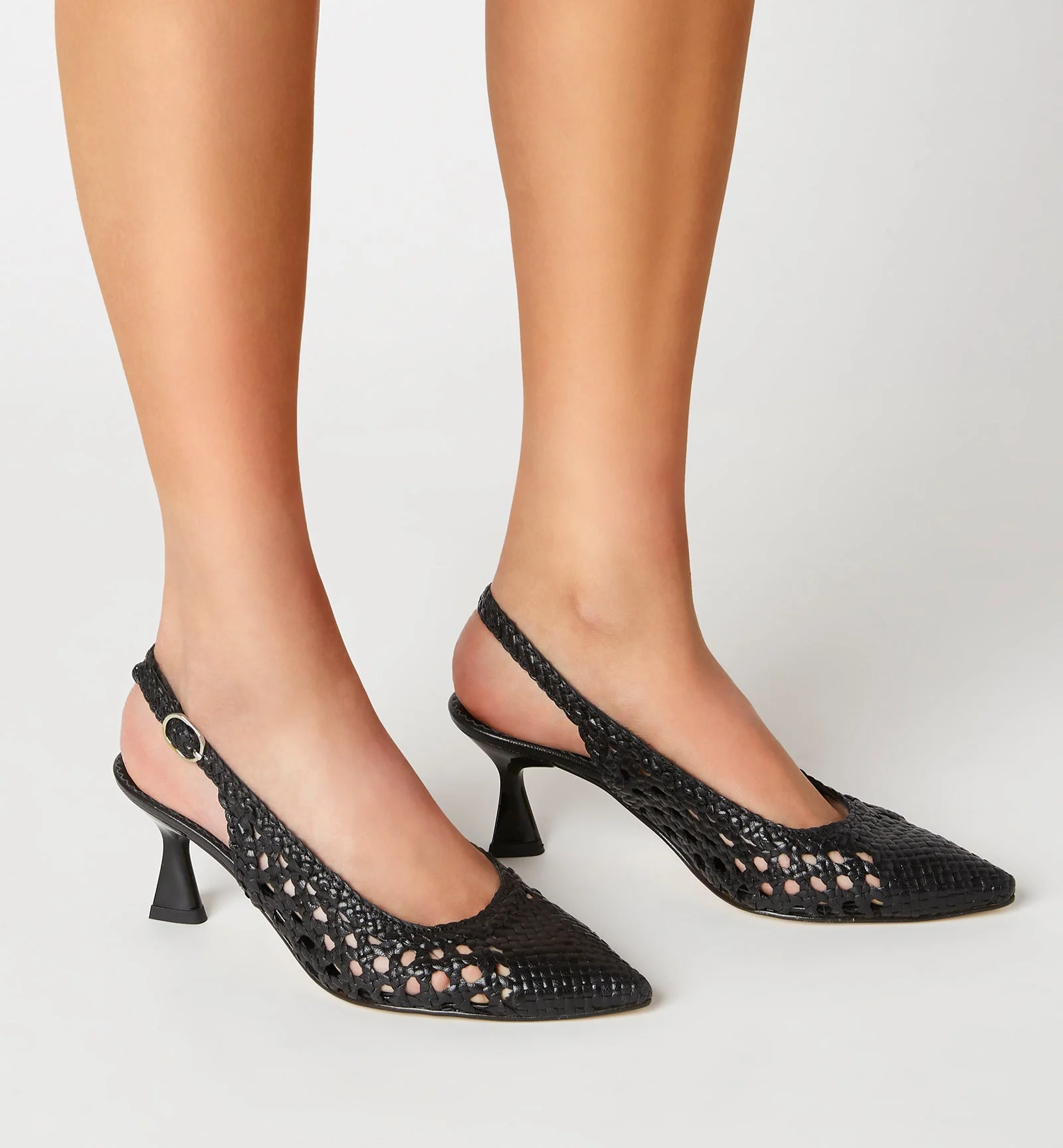 PUMP SLINGBACK WOVEN LEATHER PUMP - Image 25