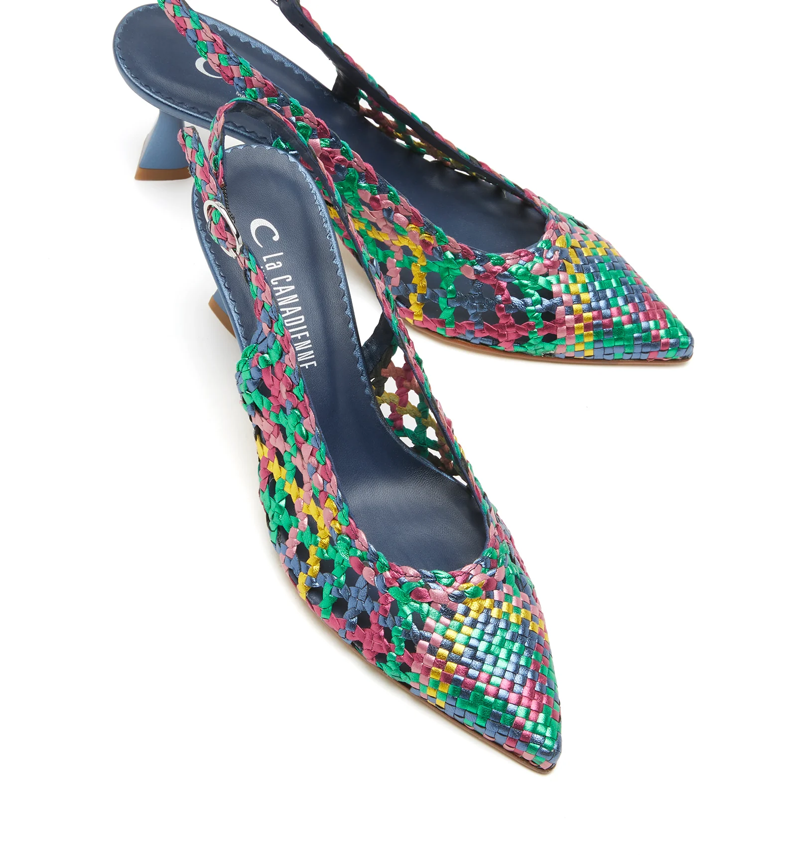 PUMP SLINGBACK WOVEN LEATHER PUMP - Image 3