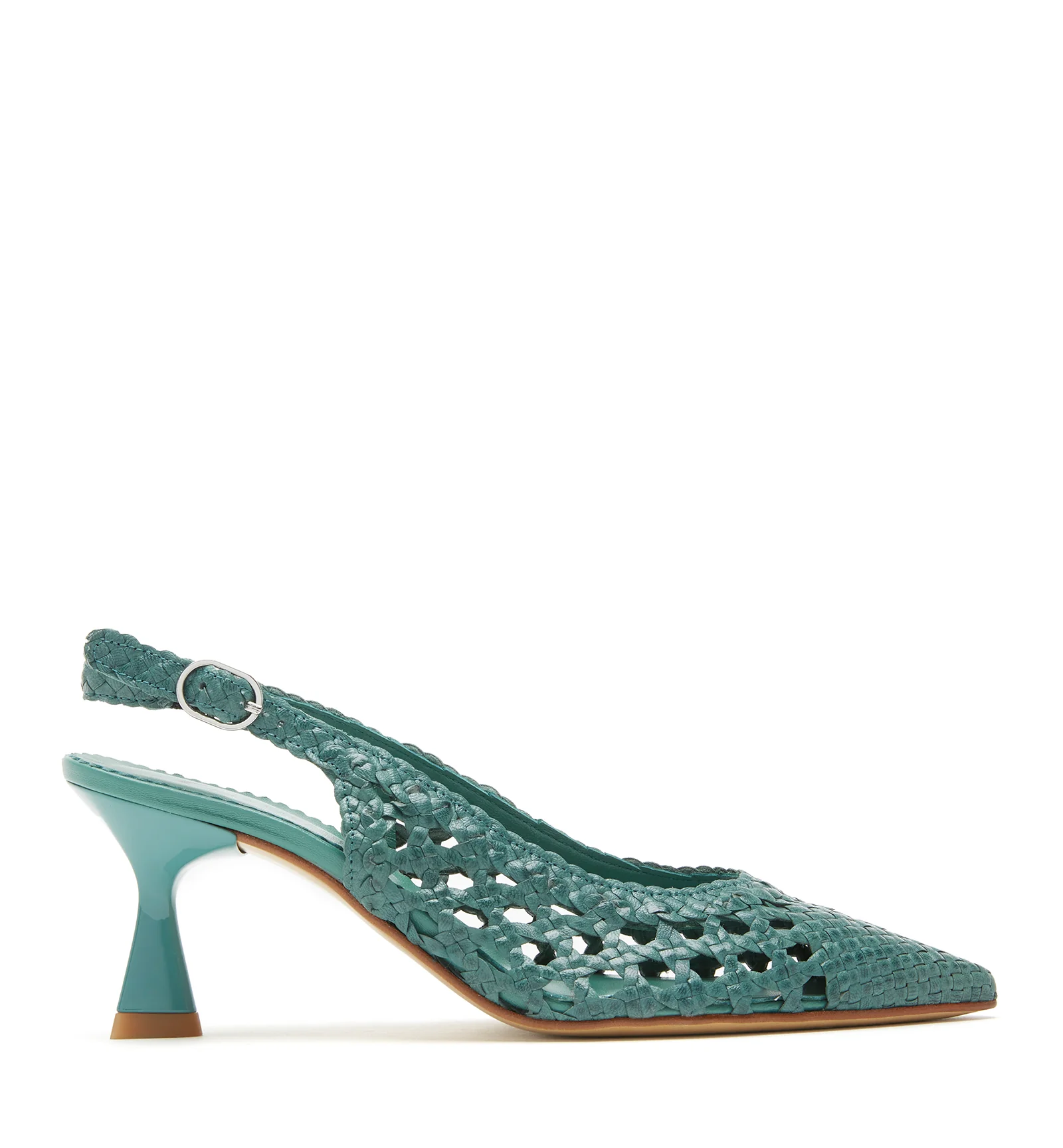 PUMP SLINGBACK WOVEN LEATHER PUMP - Image 7