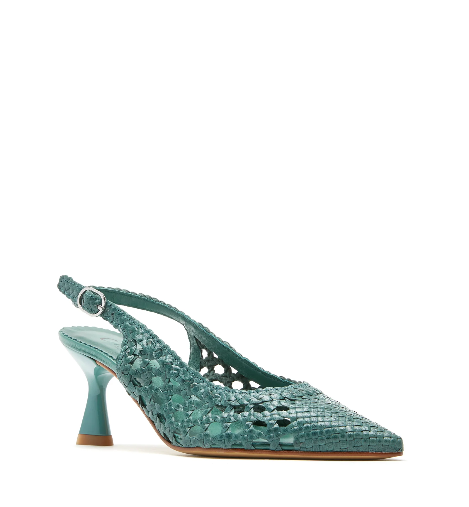 PUMP SLINGBACK WOVEN LEATHER PUMP - Image 8