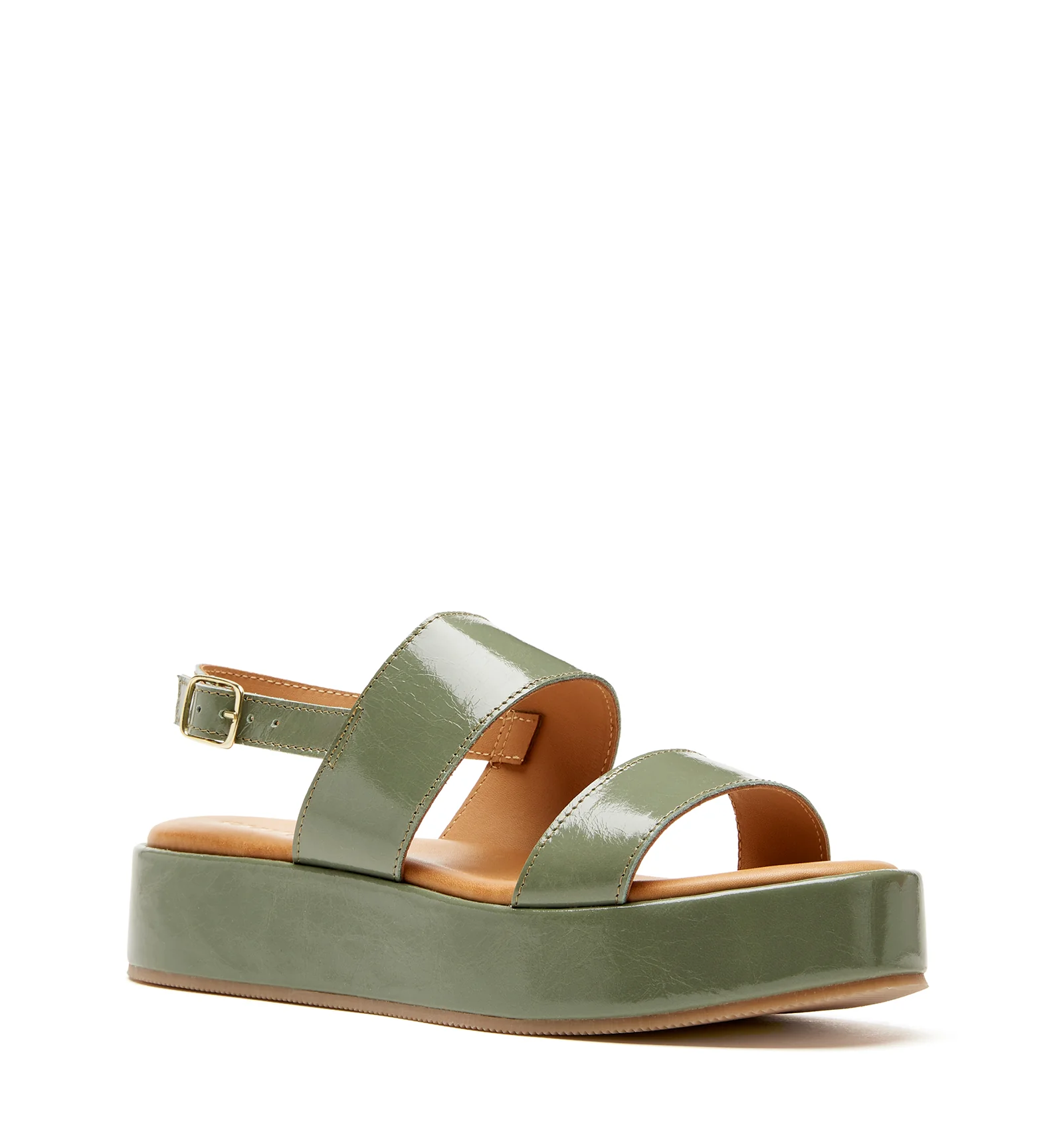 SARAI CRUSHED LEATHER PLATFORM SANDAL - Image 2