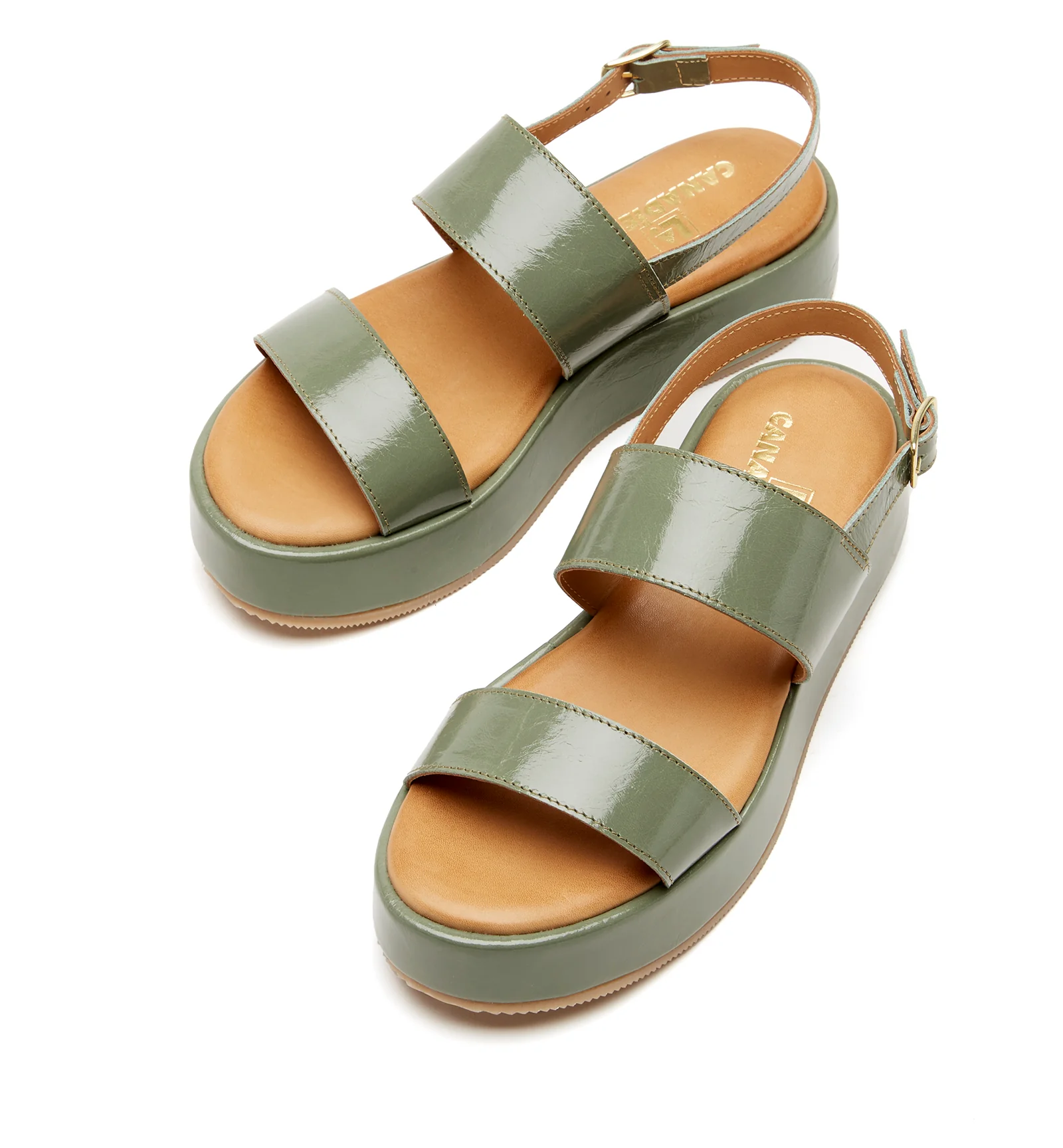 SARAI CRUSHED LEATHER PLATFORM SANDAL - Image 4