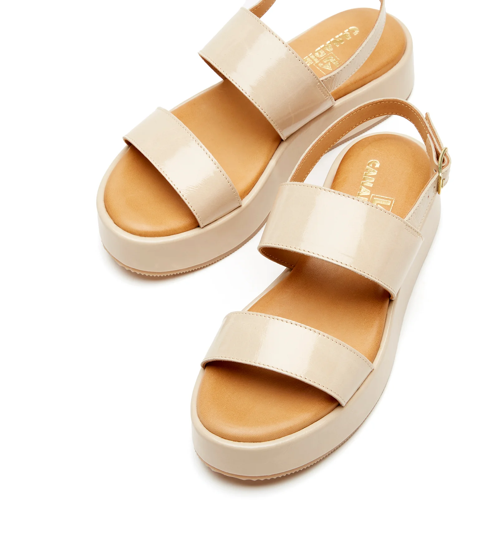 SARAI CRUSHED LEATHER PLATFORM SANDAL - Image 9