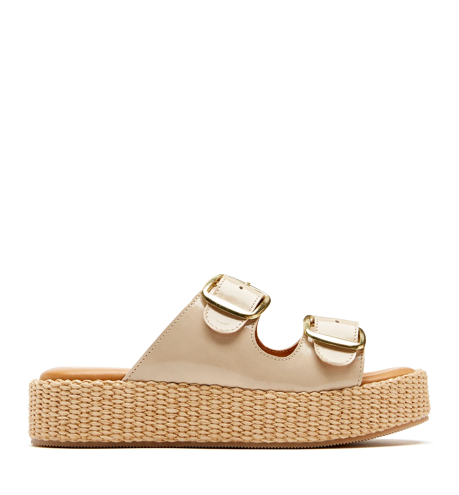 SHEA LEATHER AND RAFFIA SANDAL