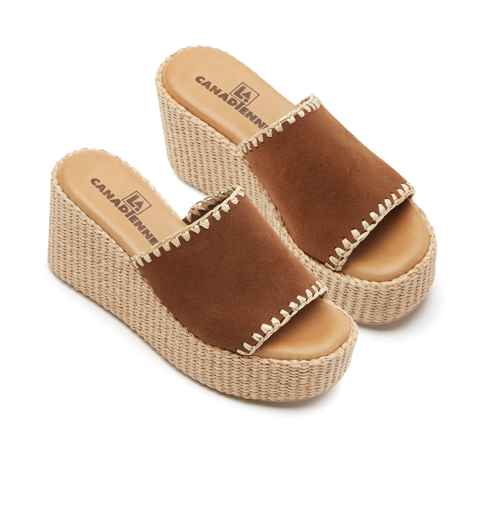 SPARTA SUEDE AND RAFFIA WEDGE SANDAL - Image 3